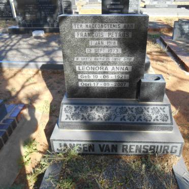 RENSBURG Francois Petrus, Jansen van 1918-1973 &amp; Leonora Anna 1921-2007