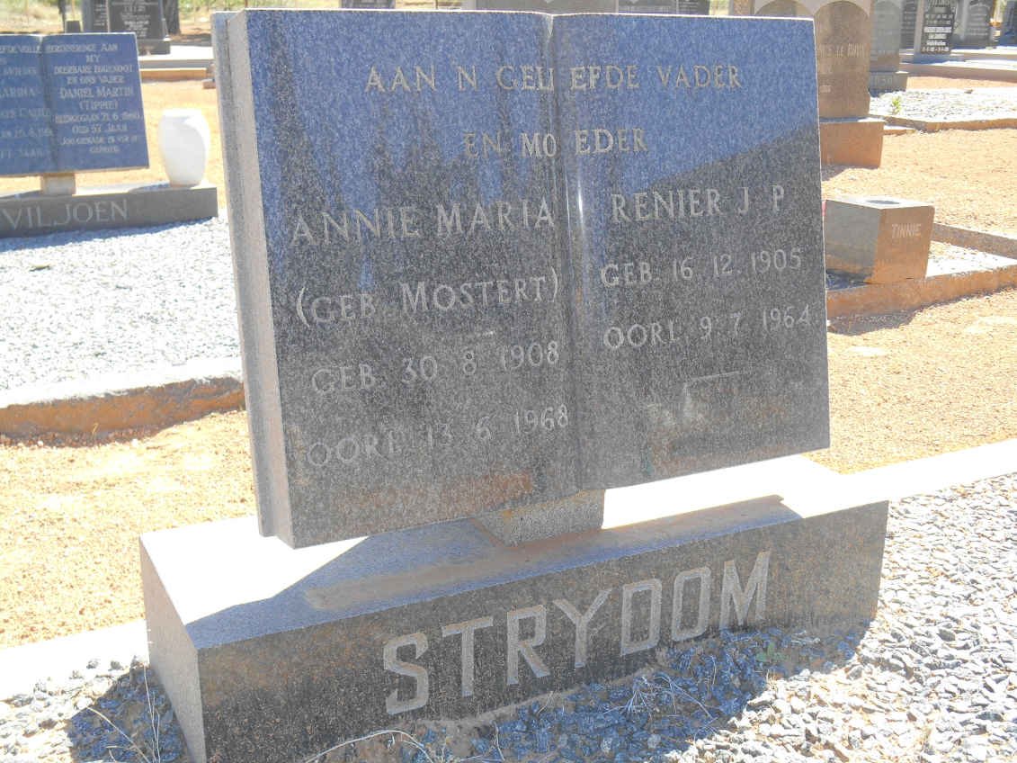 STRYDOM Renier J.P. 1905-1964 &amp; Annie Maria MOSTERT 1908-1968
