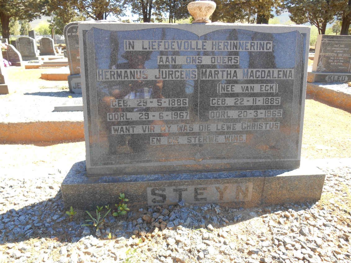 STEYN Hermanus Jurgens 1886-1967 &amp; Martha Magdalena VAN ECK 1885-1965