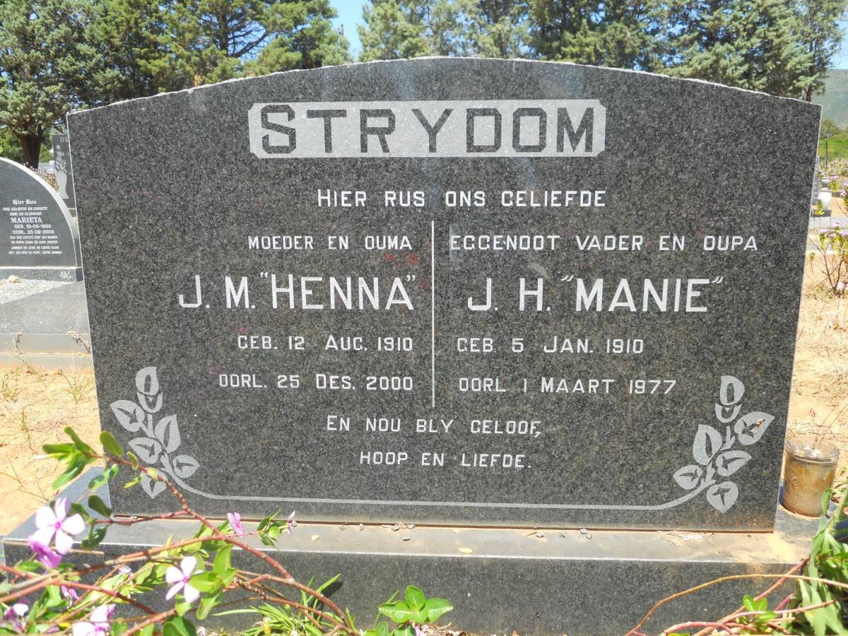 STRYDOM J.H. 1910-1977 &amp; J.M. 1910-2000