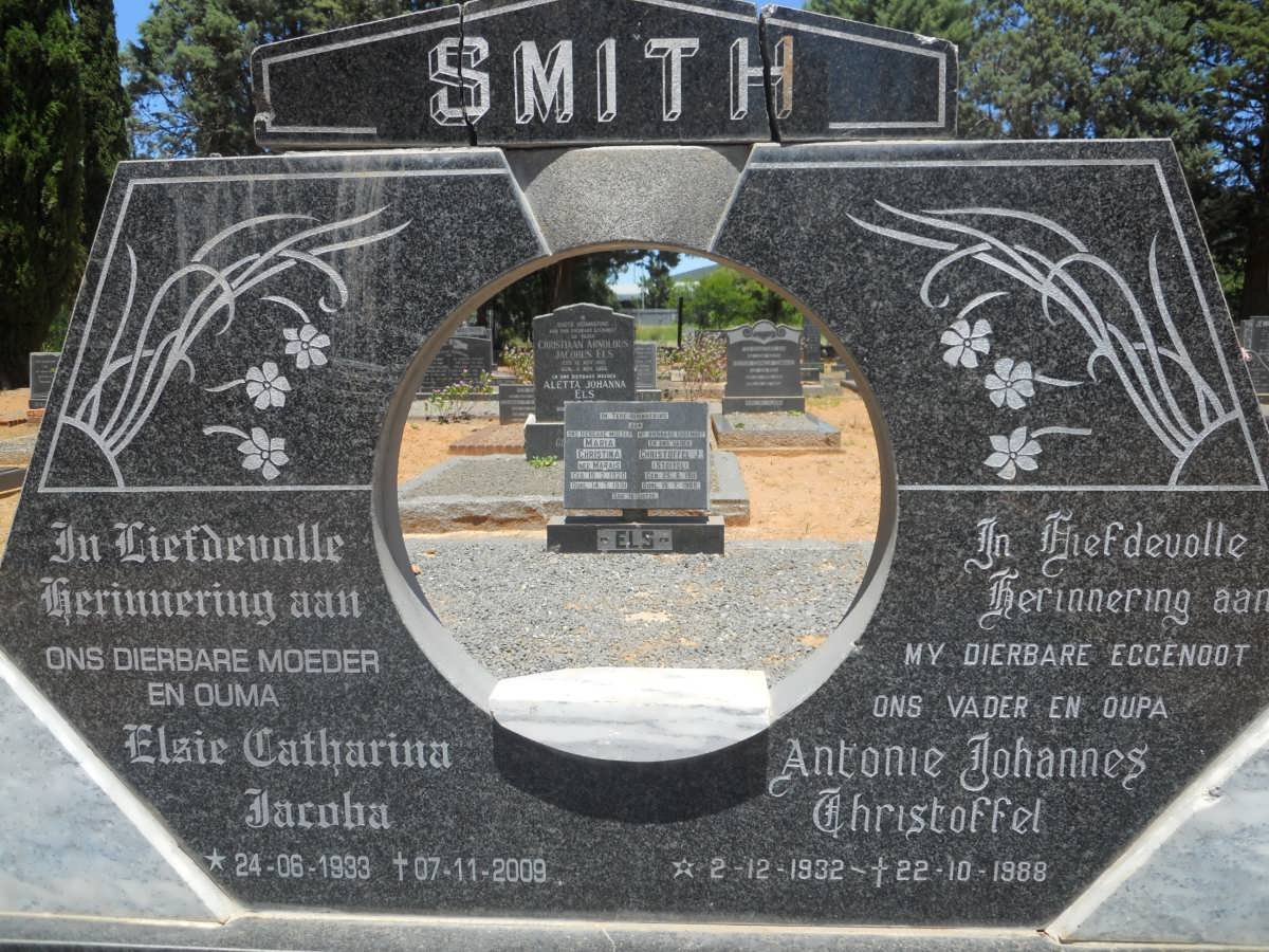 SMITH Antonie Johannes Christoffel 1932-1988 &amp; Elsie Catharina Jacoba 1933-2009