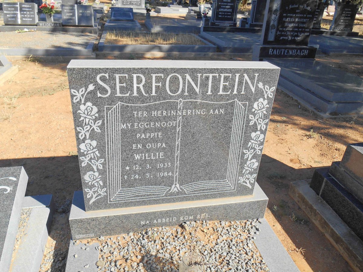 SERFONTEIN Willie 1933-1984