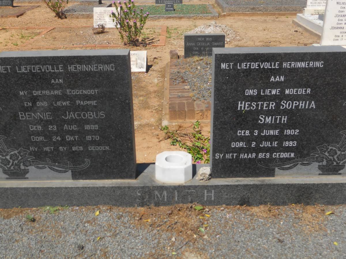 SMITH Bennie Jacobus 1899-1970 &amp; Hester Sophia 1902-1993