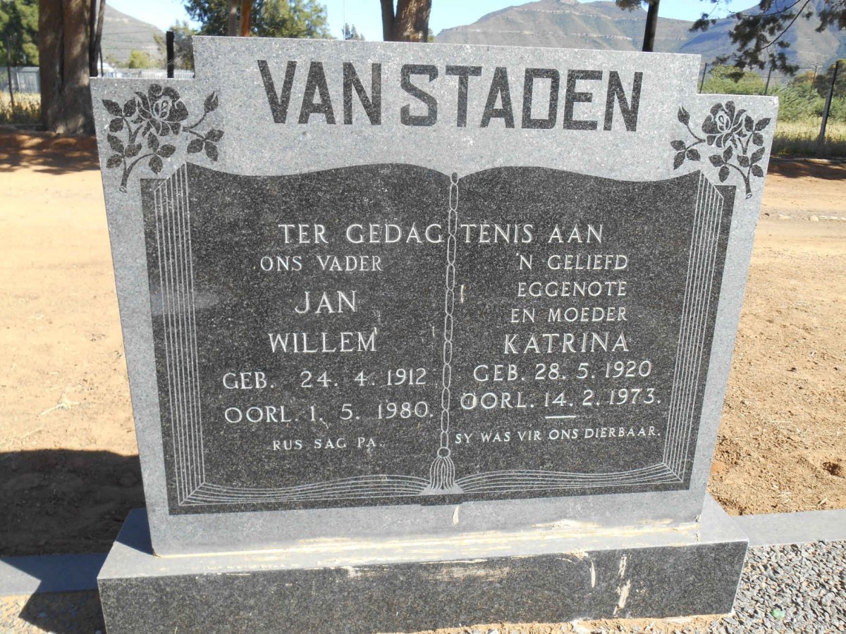 STADEN Jan Willem, van 1912-1980 &amp; Katriena 1920-1973