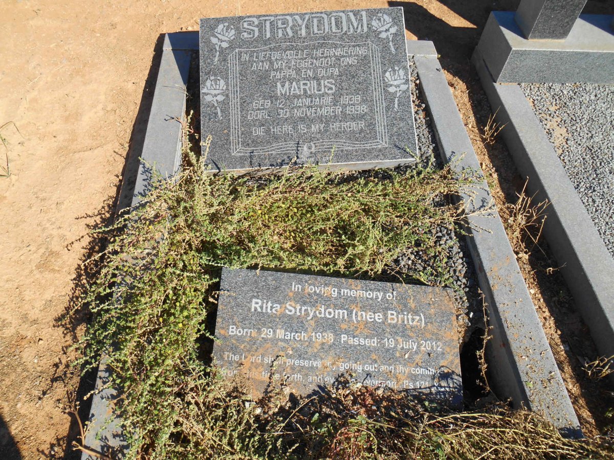 STRYDOM Marius 1938-1998 &amp; Rita BRITZ 1938-2012