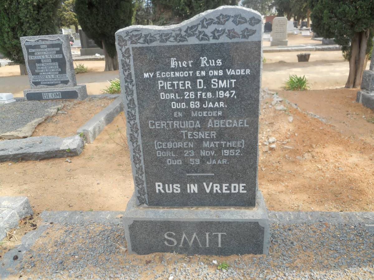 SMIT Pieter D. -1947 &amp; Gertruida Abegael Tesner MATTHEE -1952