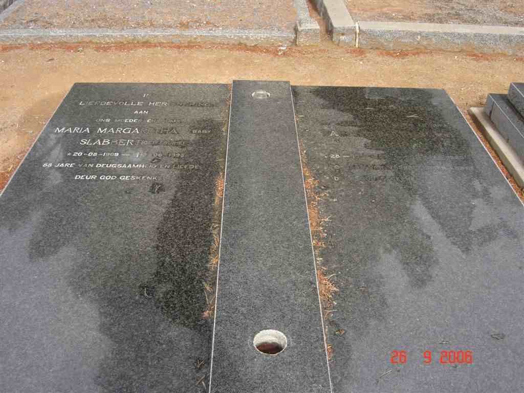 SLABBERT Barnard-1960 &amp; Maria Margaretha FOURIE 1909-1998