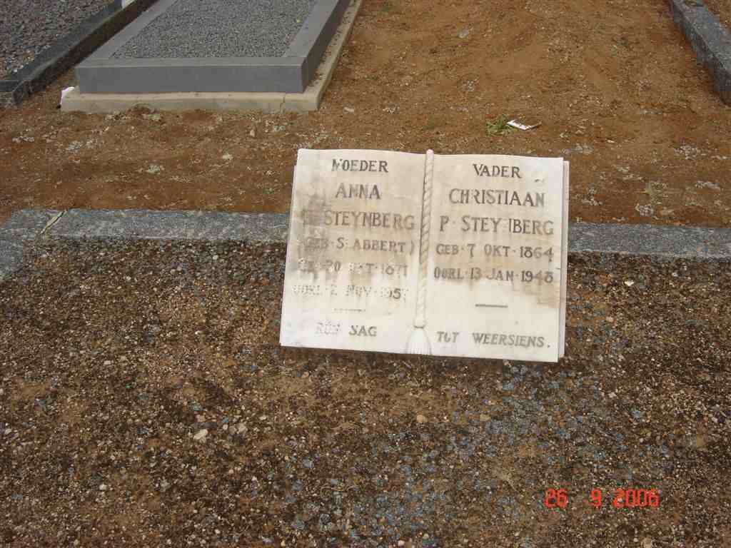 STEYNBERG Christiaan P. 1864-1948 &amp; Anna SLABBERT 1871-1957