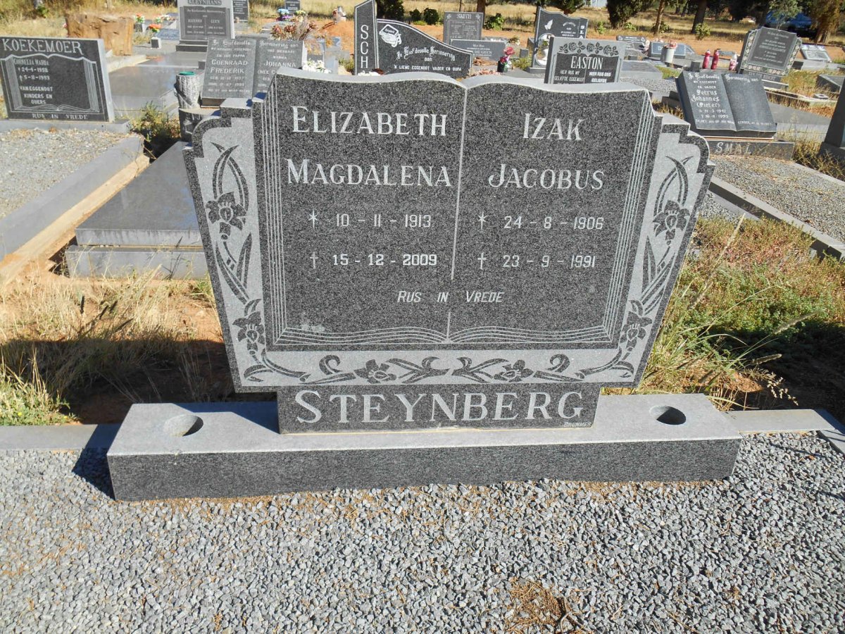 STEYNBERG Izak Jacobus 1906-1991 &amp; Elizabeth Magdalena 1913-2009