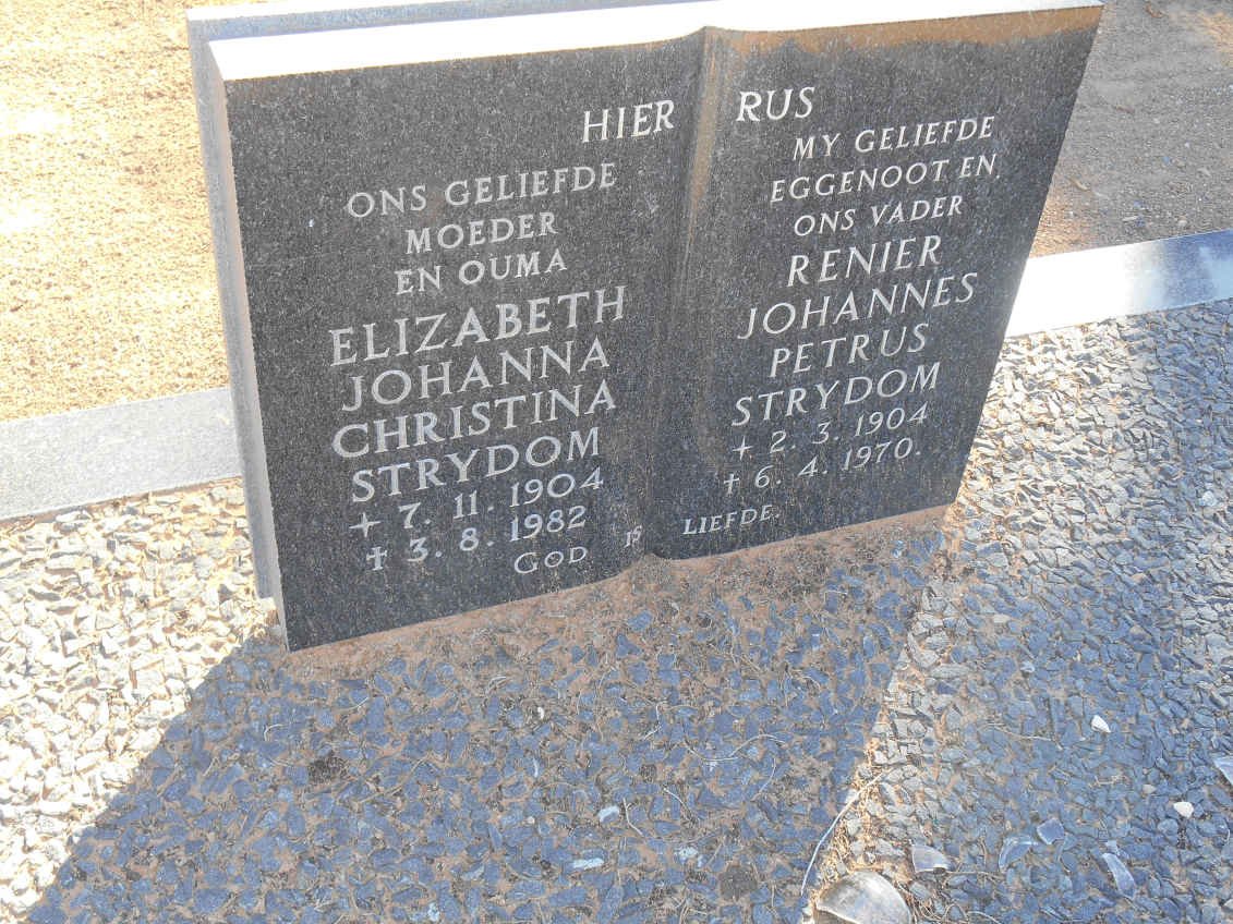 STRYDOM Renier Johannes Petrus 1904-1970 &amp; Elizabeth Johanna Christina 1904-1982