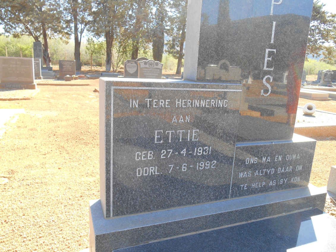 SPIES Ettie 1931-1992
