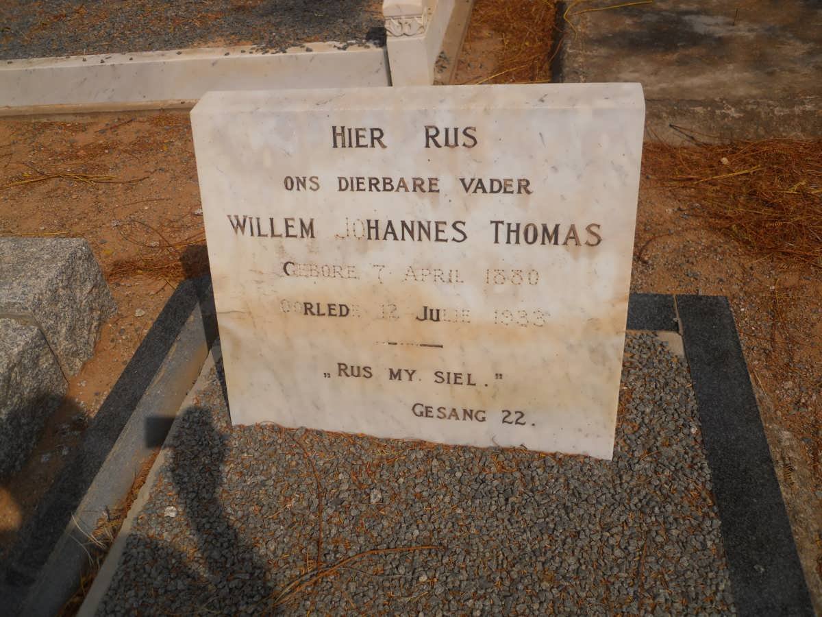 THOMAS Willem Johannes 1880-1933