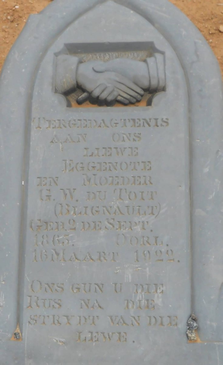 TOIT G.W., du nee BLIGNAULT 1865-1922