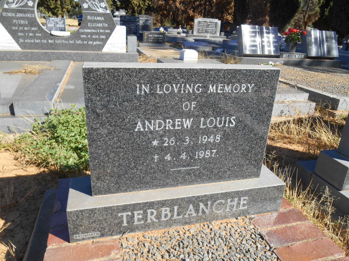 TERBLANCHE Andrew Louis 1948-1987