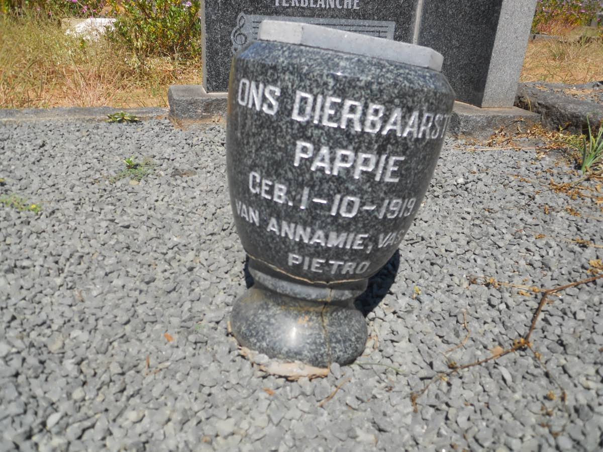 TERBLANCHE Peddie 1919-1958 &amp; Anna Sophia -2012