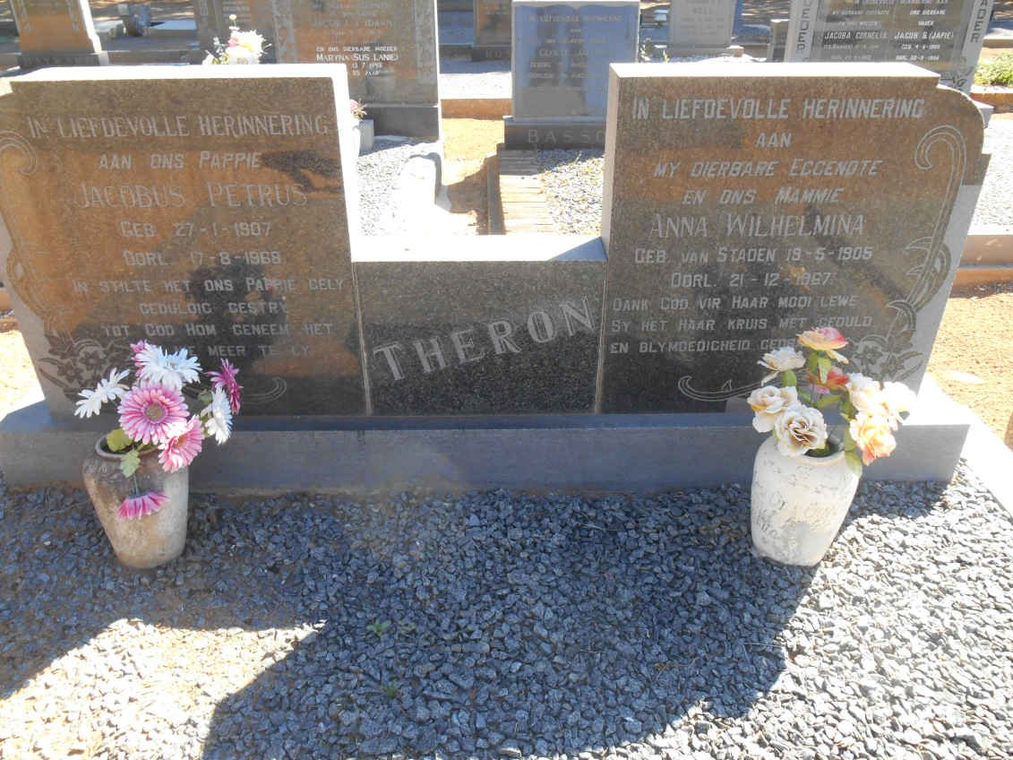 THERON Jacobus Petrus 1907-1968 &amp; Anna Wilhelmina VAN STADEN 1905-1967