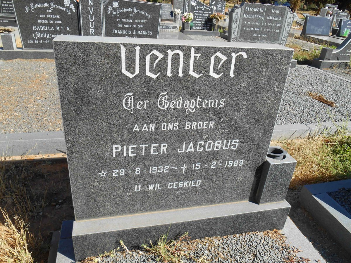 VENTER Pieter Jacobus 1932-1989