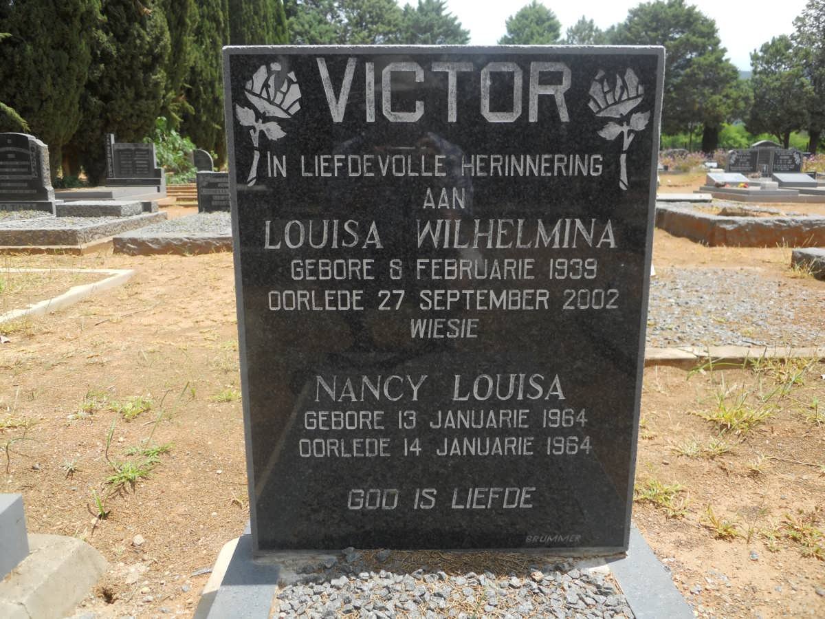 VICTOR Louisa Wilhelmina 1939-2002 :: VICTOR Nancy Louisa 1964-1964