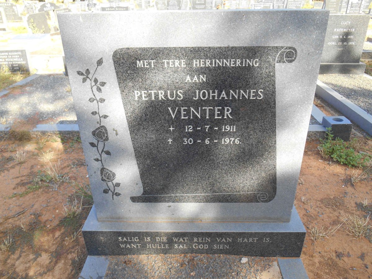 VENTER Petrus Johannes 1911-1976