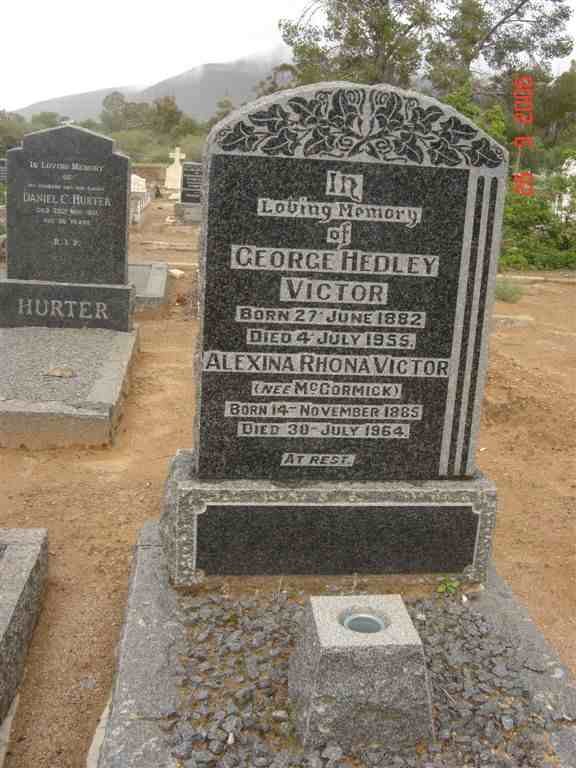 VICTOR George Hedley 1882-1955 &amp;  Alexina Rhona McCORMICK 1885-1964