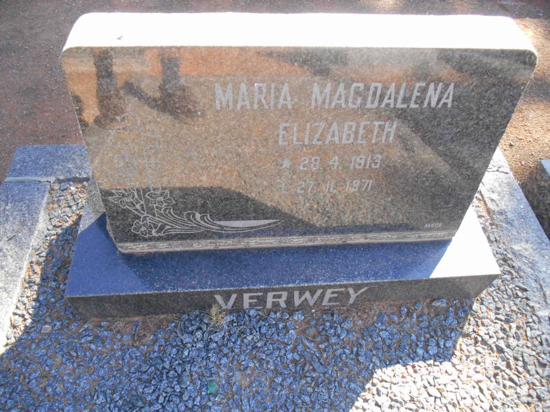 VERWEY Maria Magdalena Elizabeth 1913-1971