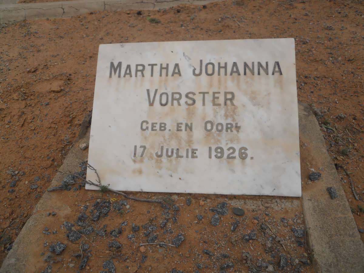 VORSTER Martha Johanna 1926-1926