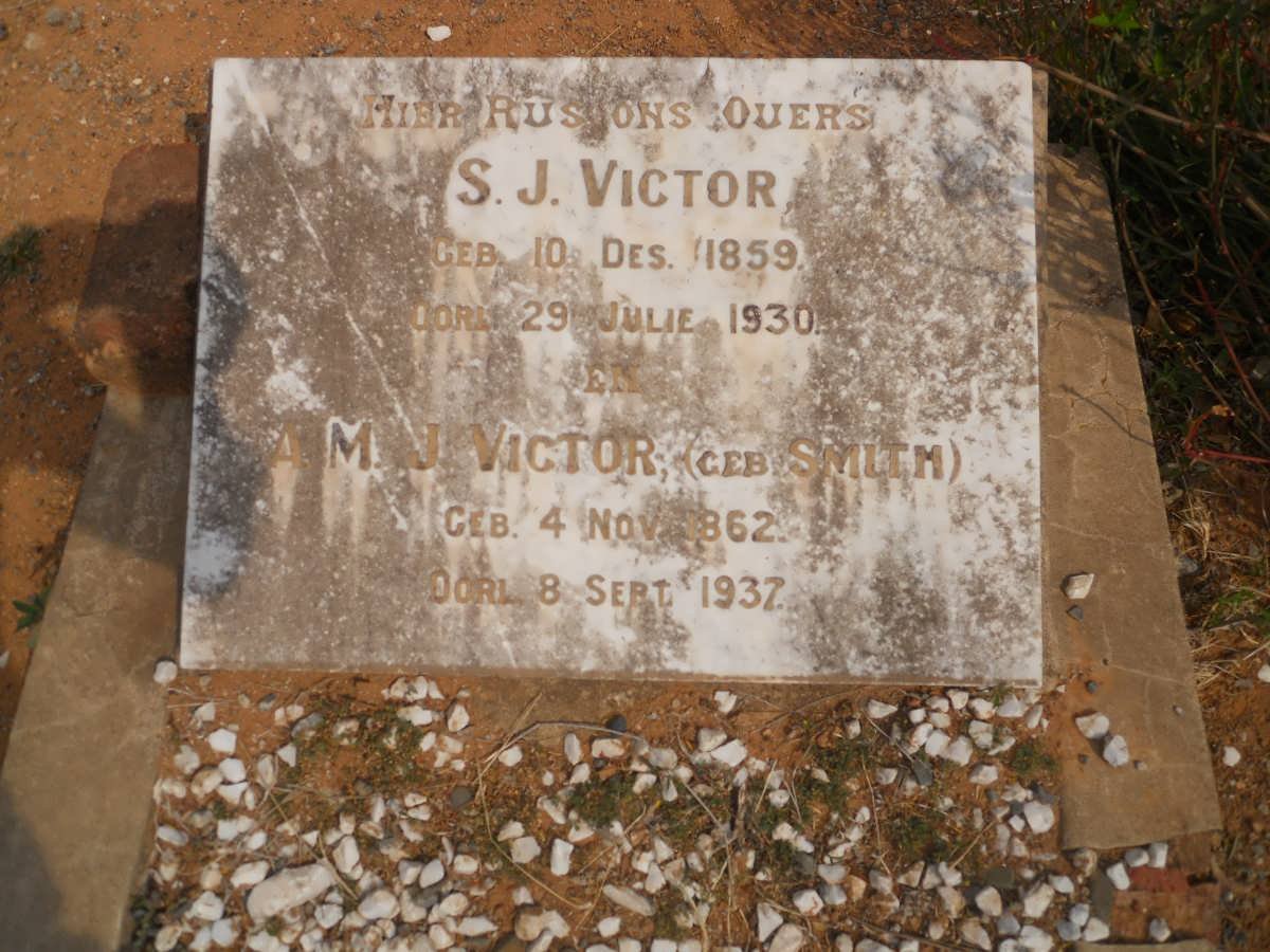 VICTOR J.S.J. 1859-1930 &amp; M.J. SMITH 1862-1937