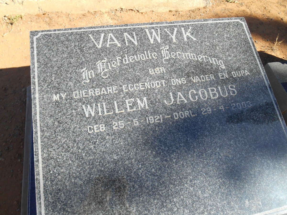 WYK Willem Jacobus, van 1921-2003