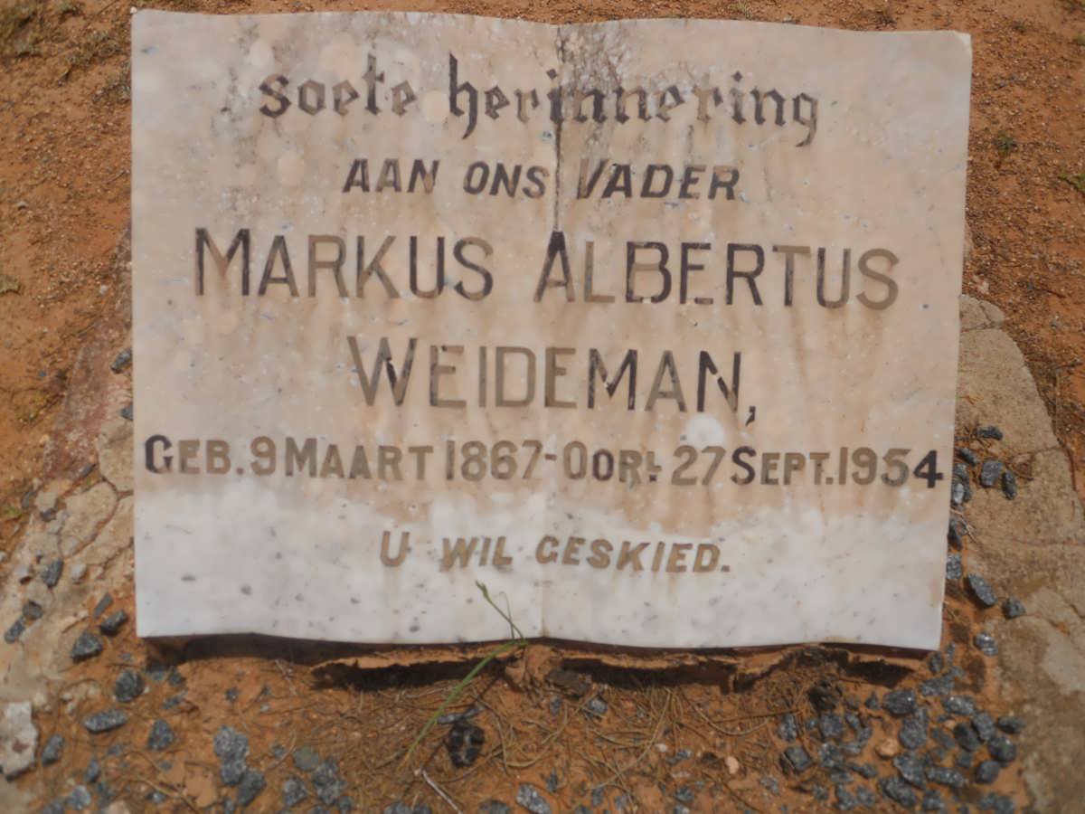 WEIDEMAN Markus Albertus 1867-1954