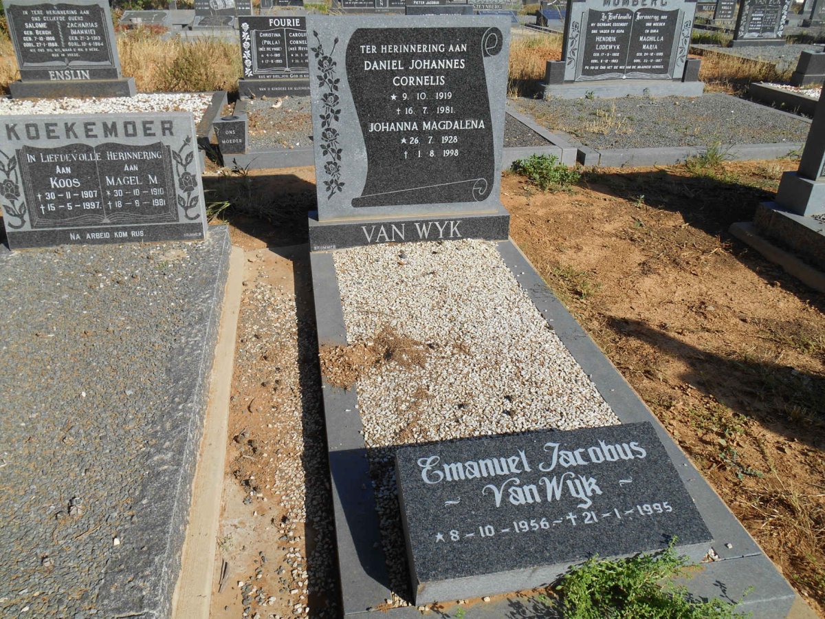 WYK Daniel Johannes Cornelis, van 1919-1981 &amp; Johanna Magdalena 1928-1998
