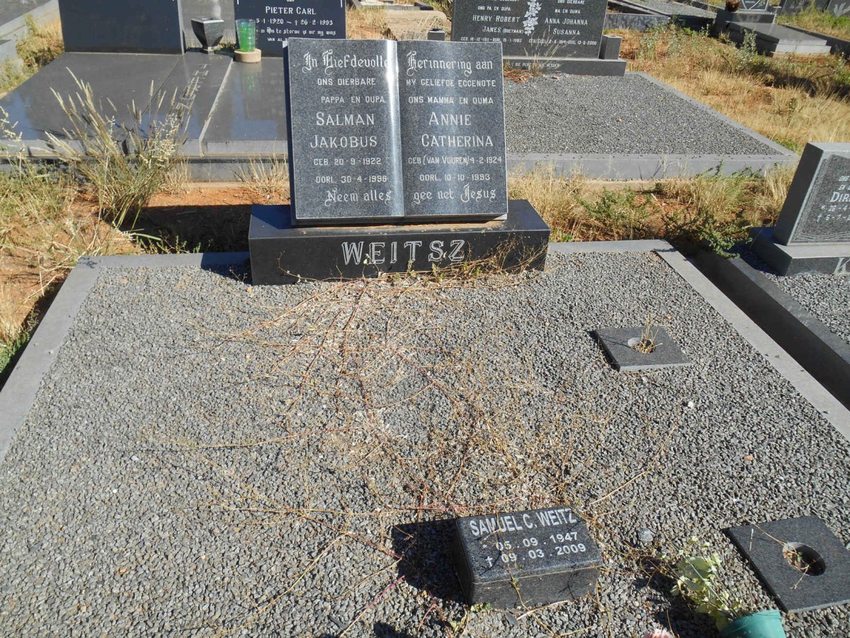 WEITSZ Salman Jakobus 1922-199? &amp; Annie Catherina VAN VUUREN 1924-1993 :: WEITSZ Samuel C. 1947-2009