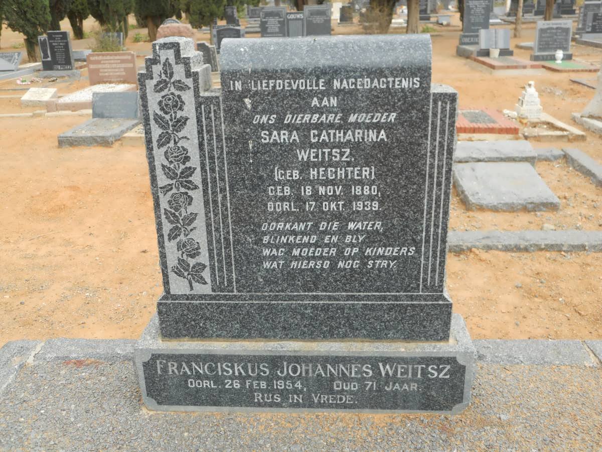 WEITSZ Franciskus Johannes -1954 &amp; Sara Catharina HECHTER 1880-1939