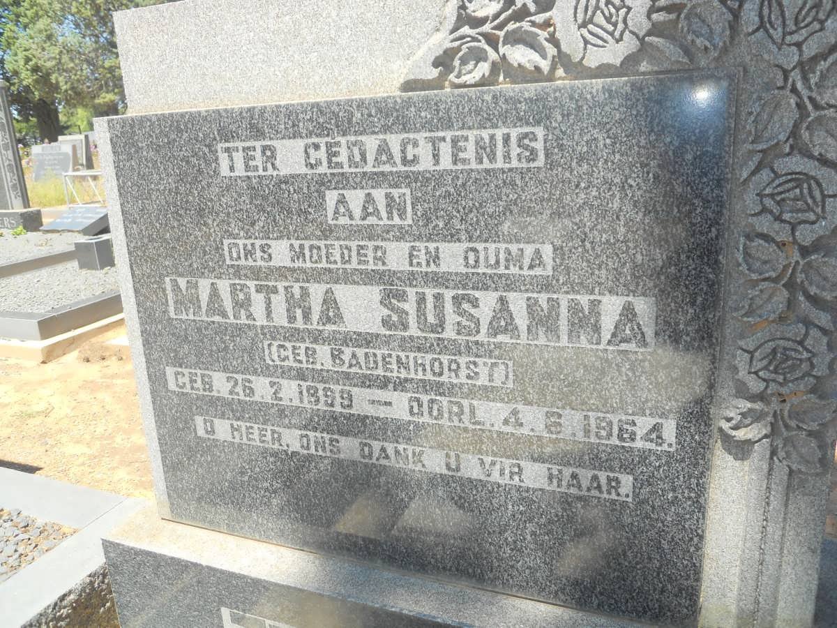 ZWIEGERS Martha Susanna nee BADENHORST 1899-1964