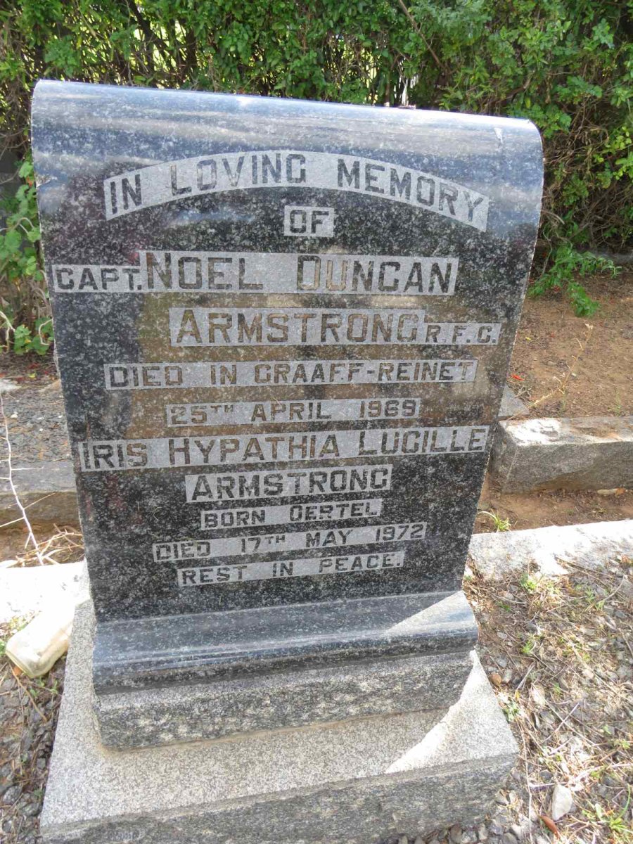 ARMSTRONG Noel Duncan -1969 & Iris Hypathia Lucille OERTEL -1972