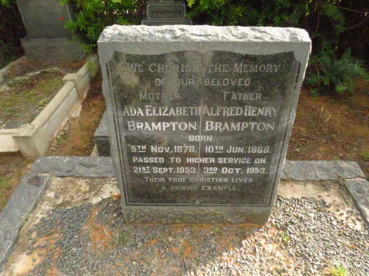 BRAMPTON Alfred Henry 1868-1953 & Ada Elizabeth 1878-1953