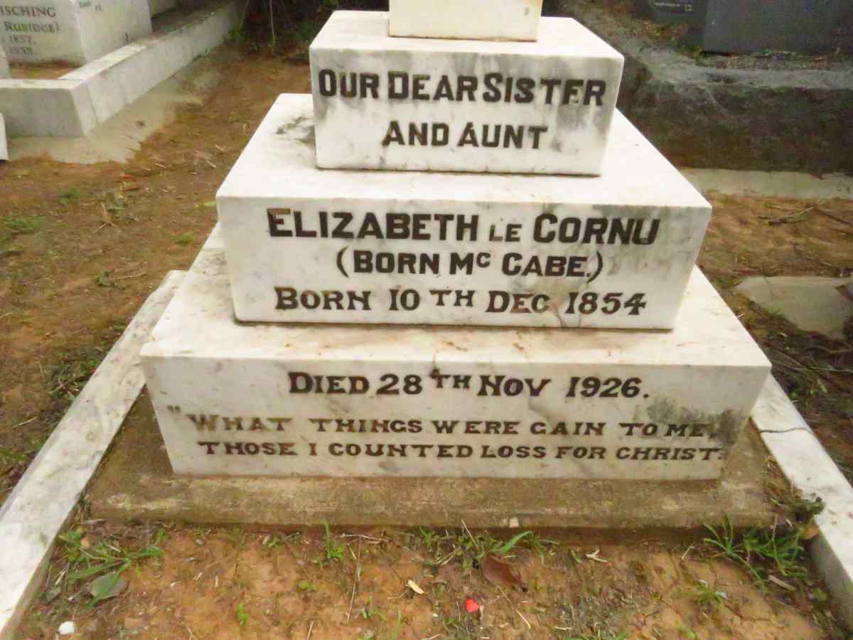 CORNU Elizabeth, le nee MCCABE 1854-1926