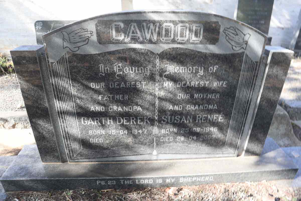 CAWOOD Garth Derek 1947- & Susan Renee 1946-2003