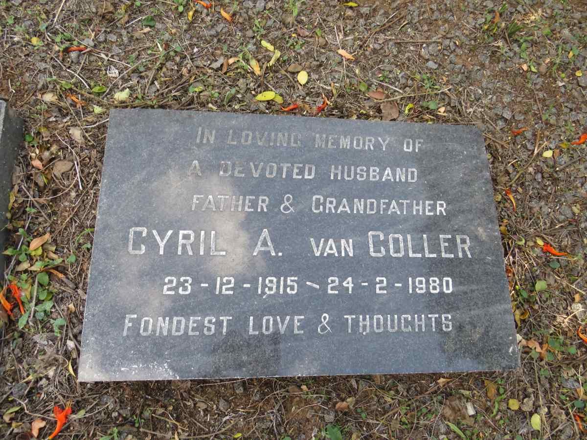 COLLER Cyril A., van 1915-1980