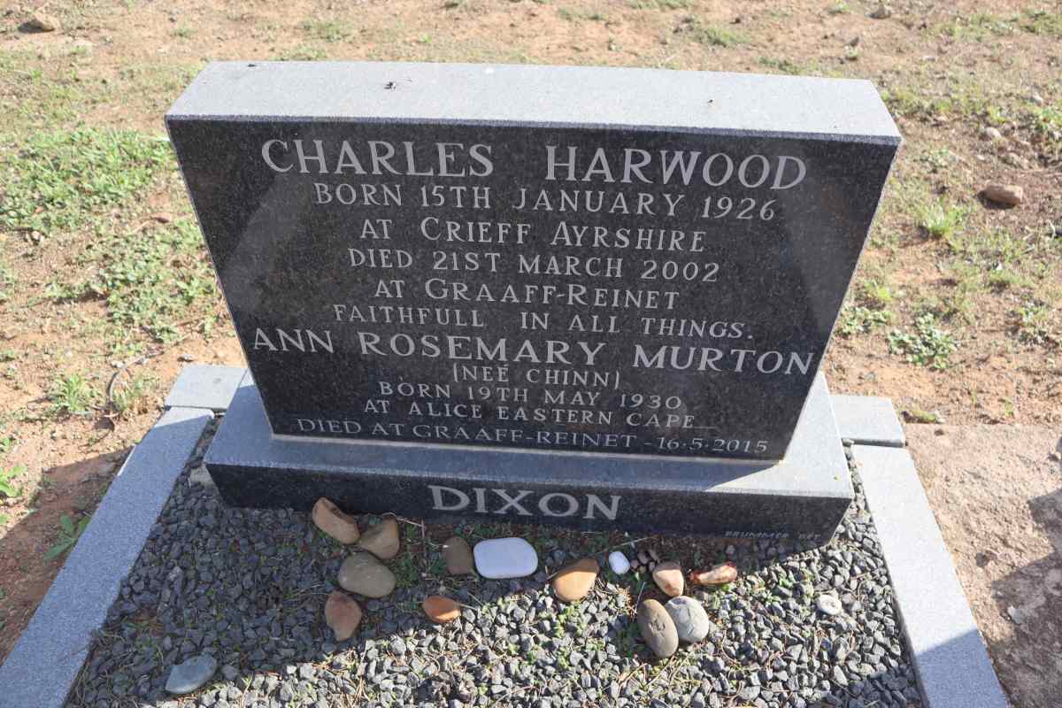 DIXON Charles Harwood 1926-2002 & Ann Rosemary Murton CHINN 1930-2015