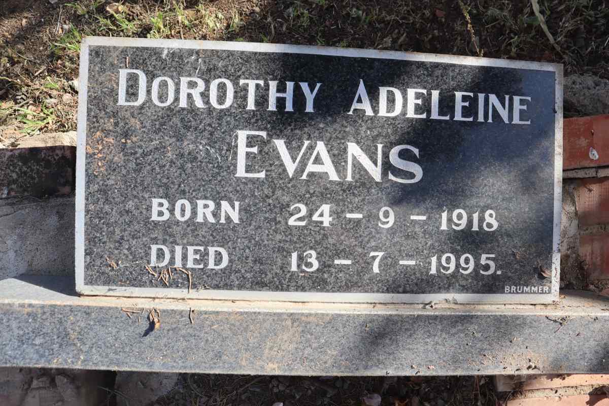 EVANS Dorothy Adeleine 1918-1995