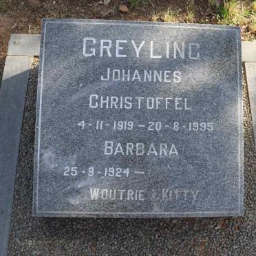GREYLING Johannes Christoffel 1919-1995 & Barbara 1924-