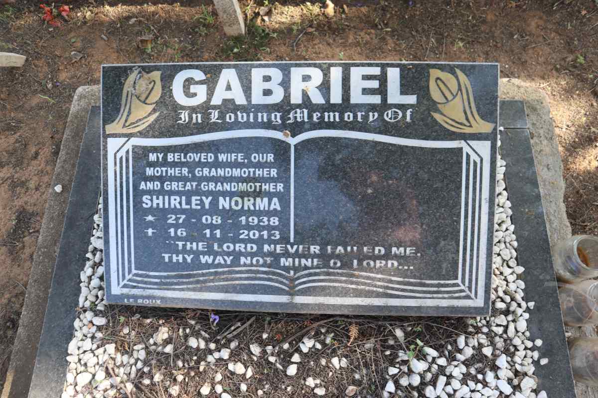 GABRIEL Shirley Norma 1938-2013