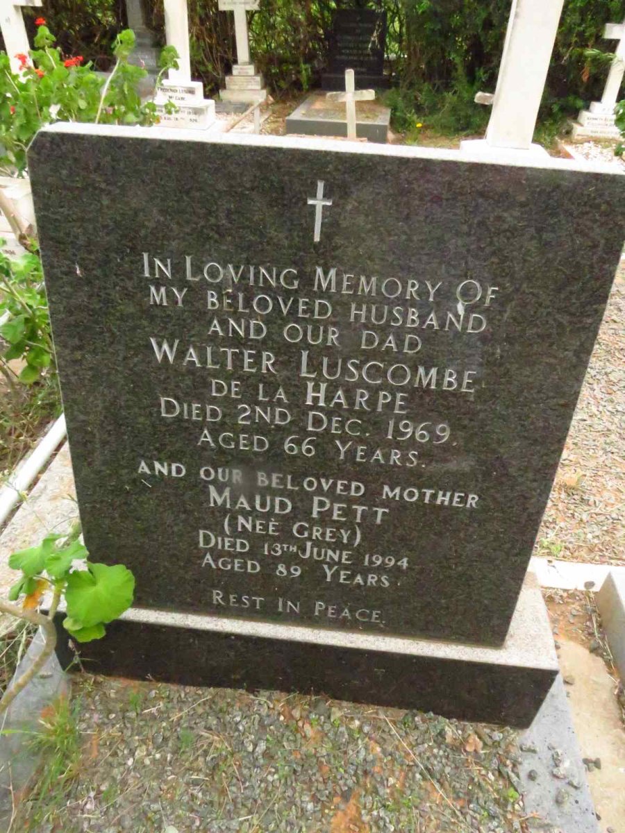 HARPE Walter Luscombe, de la -1969 & Maud Pett GREY -1994