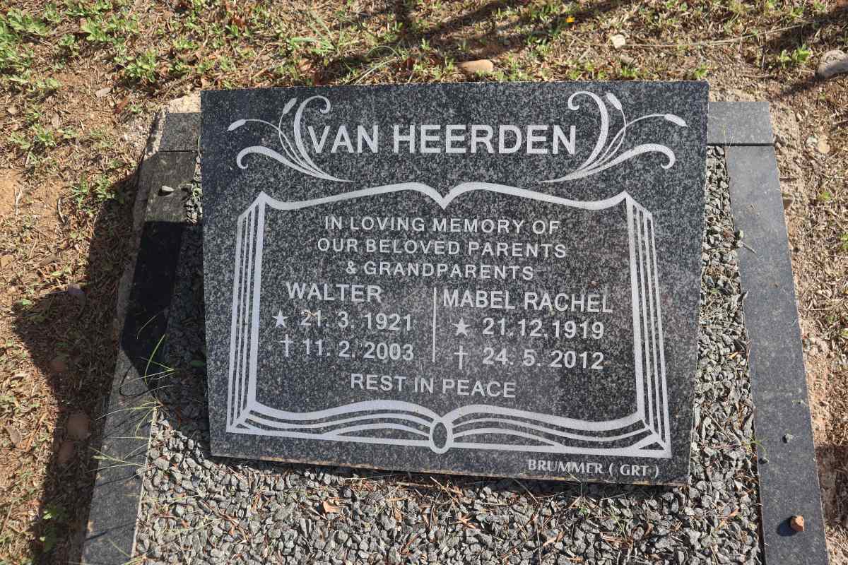 HEERDEN Walter, van 1921-2003 & Mabel Rachel 1919-2012