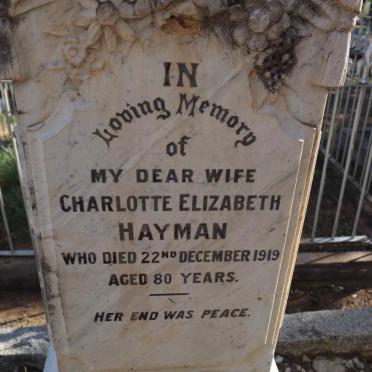 HAYMAN Stanley Charles -1921 & Charlotte Elizabeth -1919 :: HAYMAN Bessie 1869-1932 :: HAYMAN Charles Henry 1871-1919_3