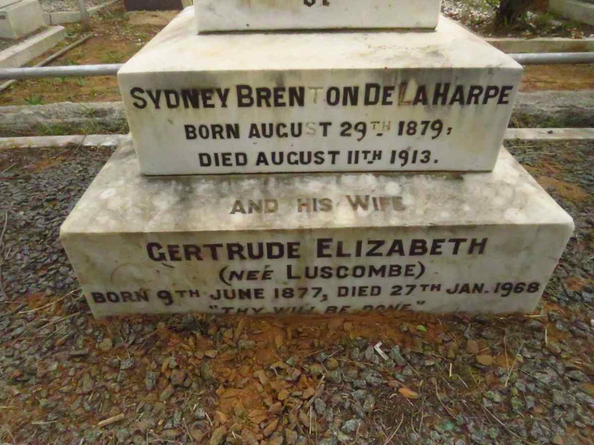HARPE Sydney Brenton, de la 1879-1913 & Gertrude Elizabeth LUSCOMBE 1877-1968