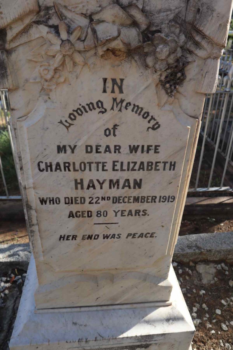 HAYMAN Stanley Charles -1921 & Charlotte Elizabeth -1919 :: HAYMAN Bessie 1869-1932 :: HAYMAN Charles Henry 1871-1919_3