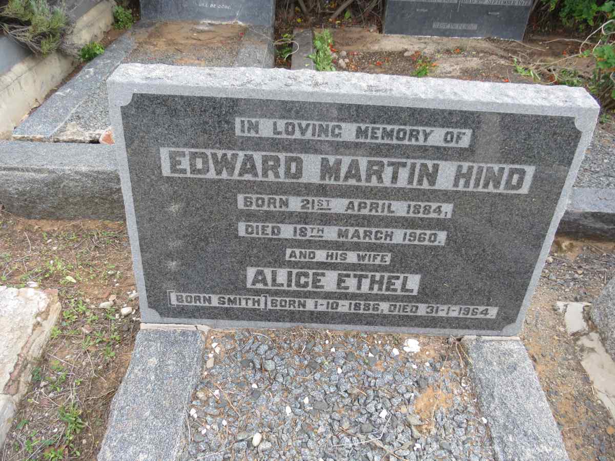 HIND Edward Martin 1884-1960 & Alice Ethel SMITH 1886-1964
