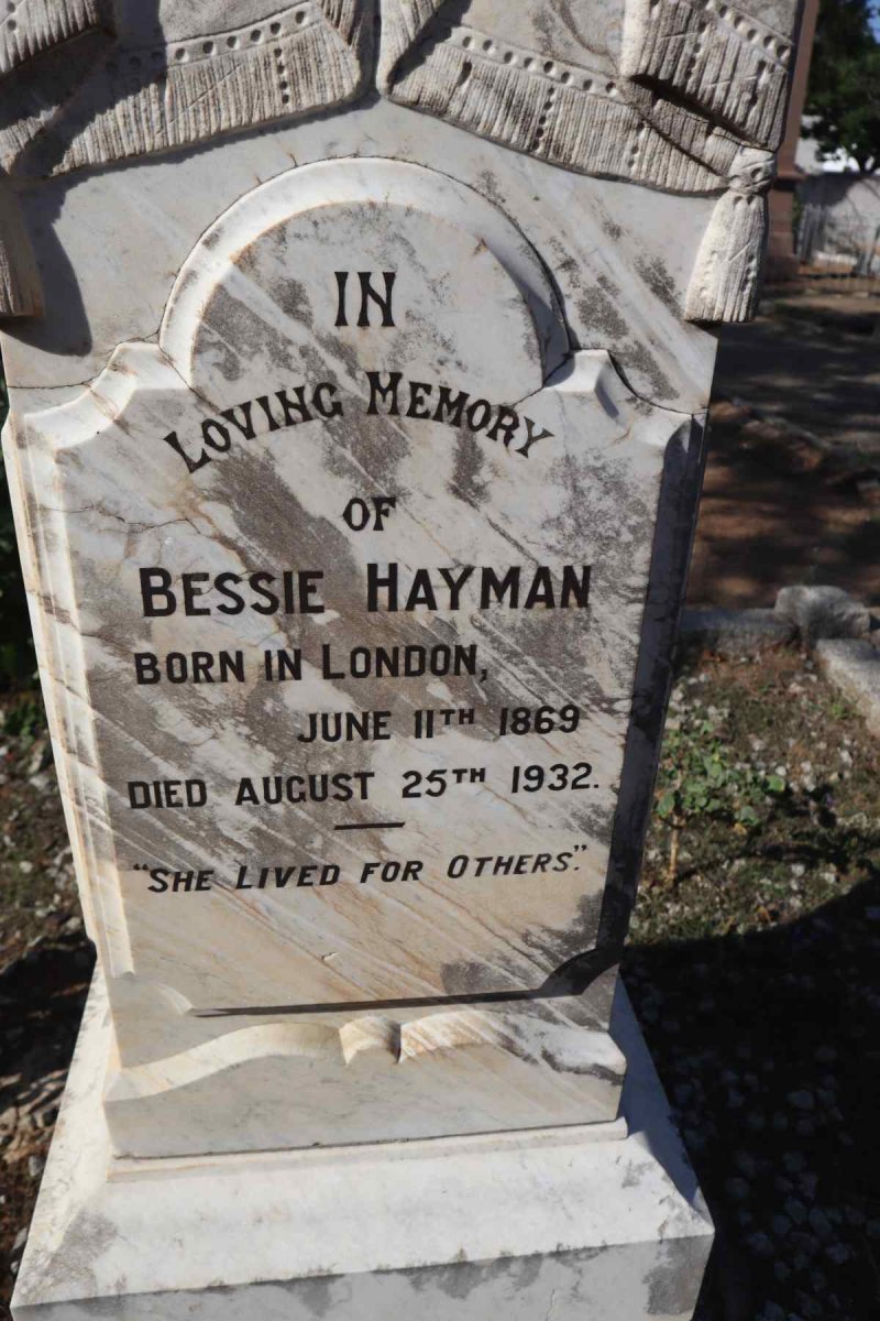 HAYMAN Stanley Charles -1921 & Charlotte Elizabeth -1919 :: HAYMAN Bessie 1869-1932 :: HAYMAN Charles Henry 1871-1919_4