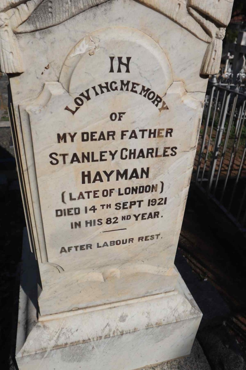 HAYMAN Stanley Charles -1921 & Charlotte Elizabeth -1919 :: HAYMAN Bessie 1869-1932 :: HAYMAN Charles Henry 1871-1919_2